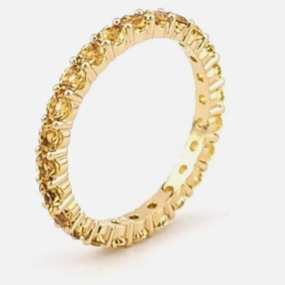 Swarovski Matrix Ring, Round Cut, Yellow, Gold-Tone Plated 5658663 (Size 8